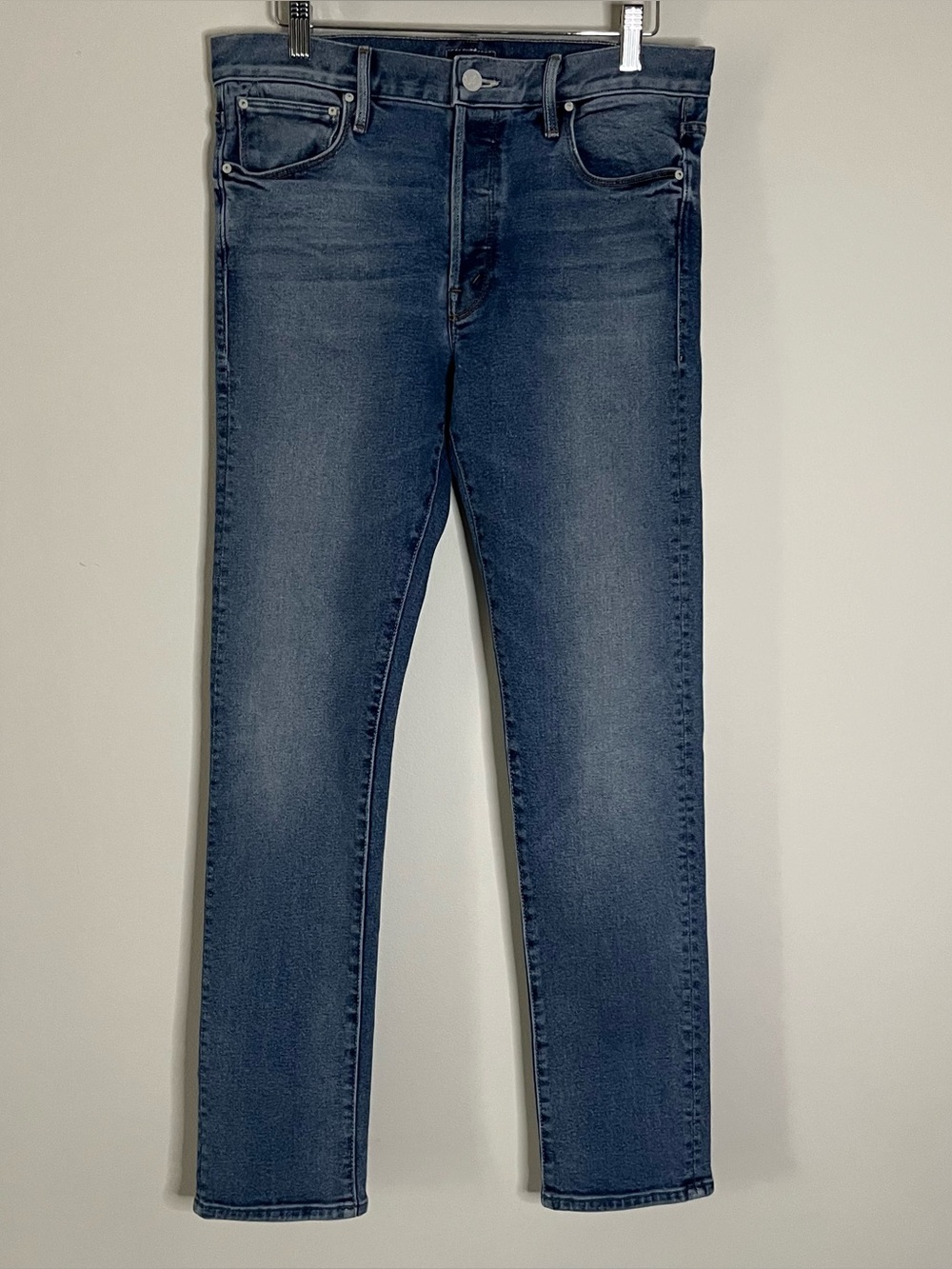 Mother Jeana The Proper Button Fly Slim Straight Midrise No Boundaries Wash 28